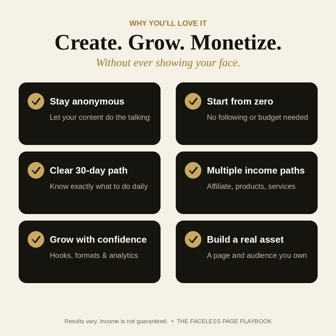The Faceless Page Playbook™ | Build, Grow & Monetize