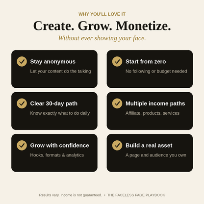 The Faceless Page Playbook™ | Build, Grow & Monetize