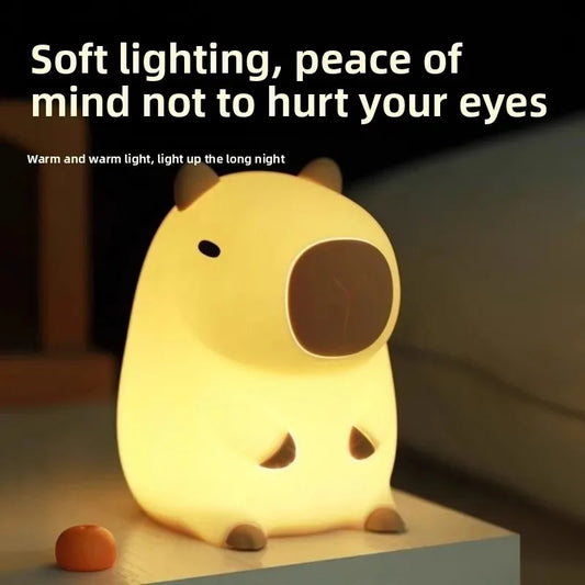 New Arrival Capybara Night Light Silicone Decorative Ornament Creative Gift Ambient Lamp for Home Decor Bedroom Desk Atmosphere